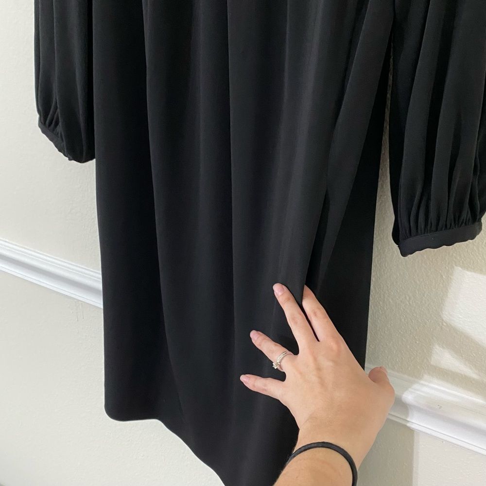 Piazza Sempione Puff Sleeve Black Dress Mirror Detail Womens Size L - Picture 11 of 15